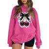 Women's Comfortable Casual Sweatshirt with Long Sleeve, Round Neck, Loose Fit, Small Halloween Print and Color Options