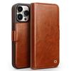 Echt Leer Flip Hoesje voor IPhone 13 Pro Handgemaakt Mode Zakelijk Hoesje met Kaartsleuven voor IPhone 15 Pro Max/15/14
