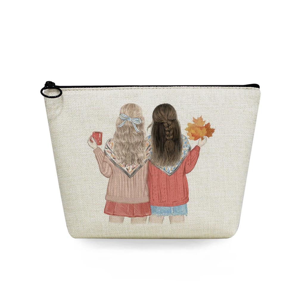 Women Sisters Print Cosmetic Bag Toiletries Organize Travel Storage Case 6726