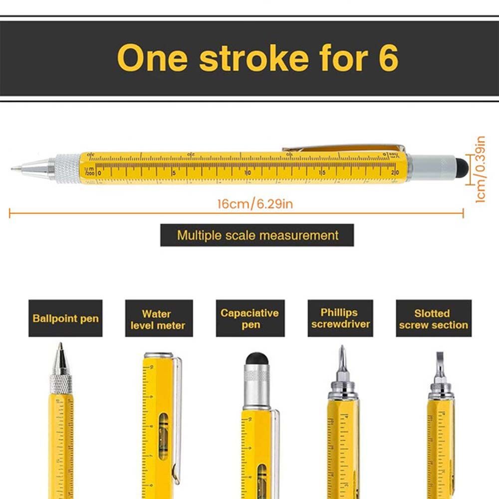 Screen Level Meter Pen Tool Cross Screwdriver Capaciative Pen Ballpoint Pen Flat-blade Screwdriver