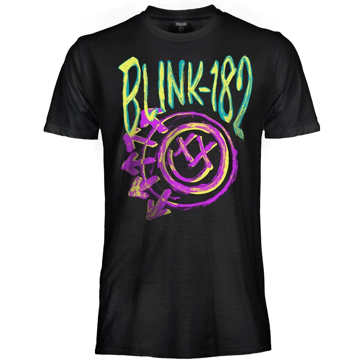 Blink 182 Smiley Official T-Shirt Jersey Original Pop Punk Rock T-Shirt- L