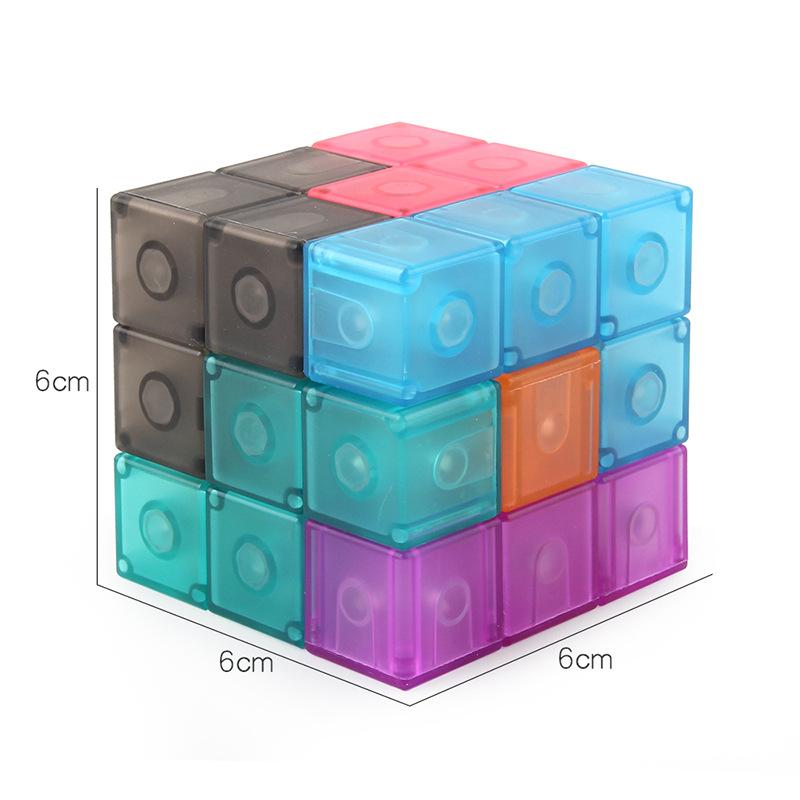 6Cm Magnetic Rubik'S Cube Third-Order Puzzle Diy Tetris Building Block Rubik'S Cube Toy Tutorial