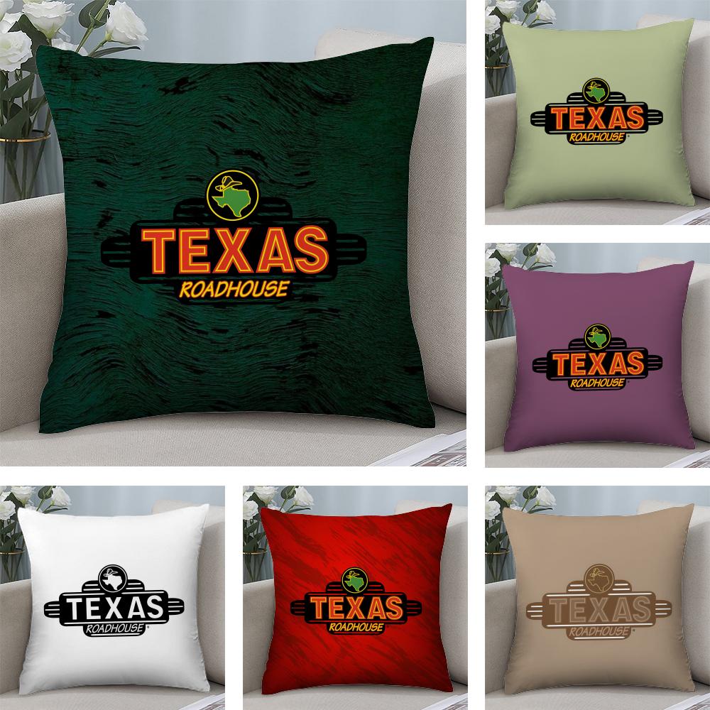 TTexas Roadhouse Cushion Cover Soft Plush Fabric DoubleSided Printed Sofa Cushion Cover for All Seasons Home Decor Gift