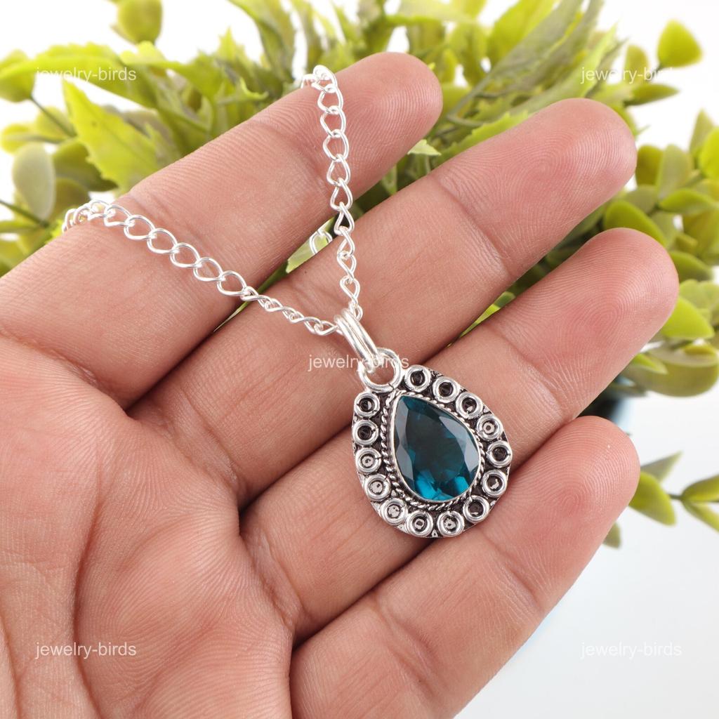 Apatite Gemstone 925 Silver Handcrafted Mothers Day Daughter Gift Unique Pendant PP-26-12