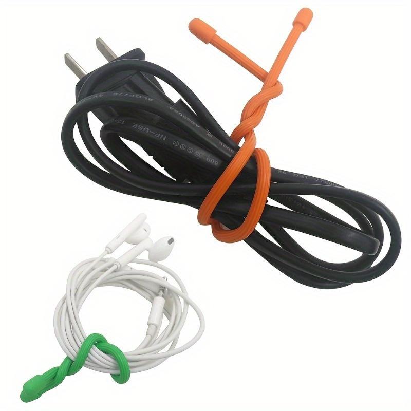 5pcs Reusable Silicone Cable Ties-Elastic Cord Management Holders with 3/6/8Inch Adjustable Straps,Cable Organizer,random Color