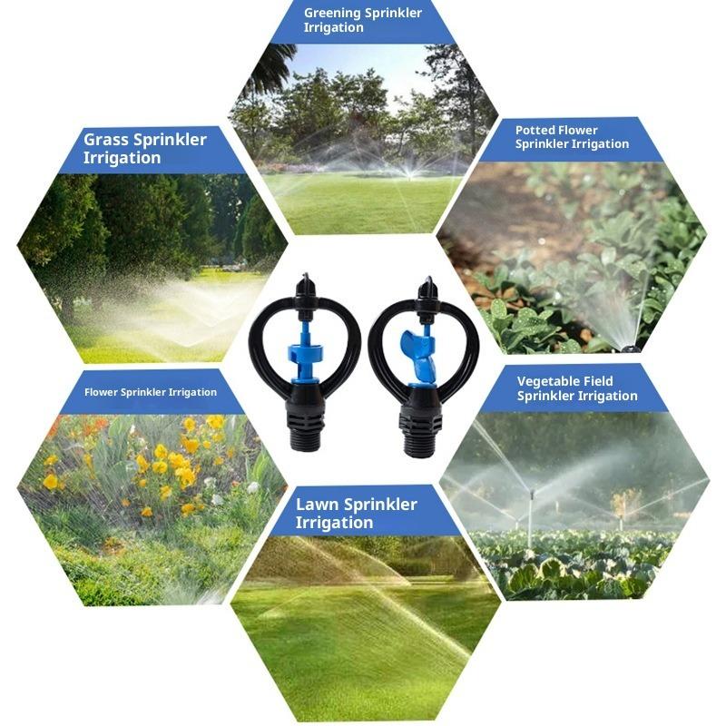 4-Point Impeller Butterfly Shaped Nozzle, Blue Turbine 360 Degree Automatic Rotation, Agricultural And Garden Irrigation Atomizing Sprinkler
