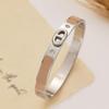 18K Gold-Plated Stainless Steel Pig Nose Bracelet with Zirconium Detailing