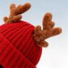 NUOLUX Women's Reindeer Antler Knit Hat, Warm Winter Hat, Christmas Hat, 56-62cm, Red
