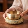 Brocade Singing Bowl Mat Nepalese Wooden Fish Coaster Spiritual Practice Sound Copper Out Mat  Yoga