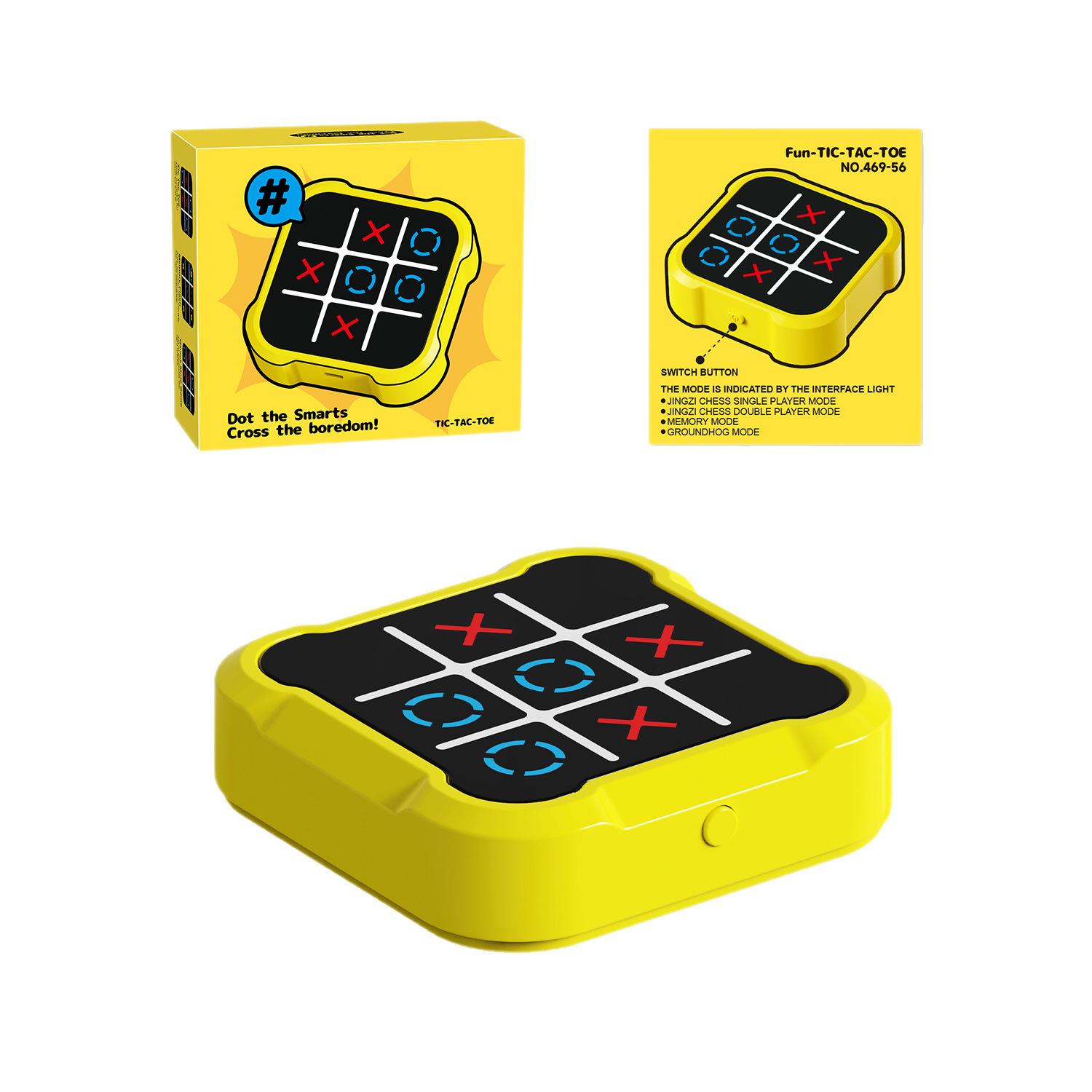 Electronic Smart Tic Tac Toe Game Portable Puzzle Board Game Toy Parent-Child Interactive Birthday Gift for Kids жёлтый