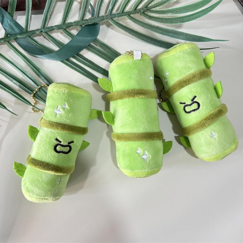 Cartoon Cute Funny Angry Bamboo Plush Doll Stuffed Toy Keyring Pendant Backpack Charm Bag Hanging Ornament Kid Ragdoll Girl Gift