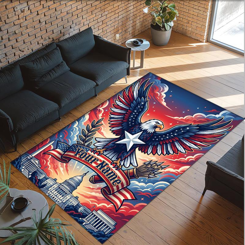 Birds Theme Crystal Velvet Floor Rug Personalized Custom Name Text Warm Carpet Home Decoration
