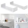 2 White Floating Wall Mounted Shelves for Hall Display
