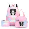 3Pcs/set Anime Naruto Canvas Backpack for Girl with Lunch Bag Pen Case Backpack Student Back To School Backpack Rucksack Mochila