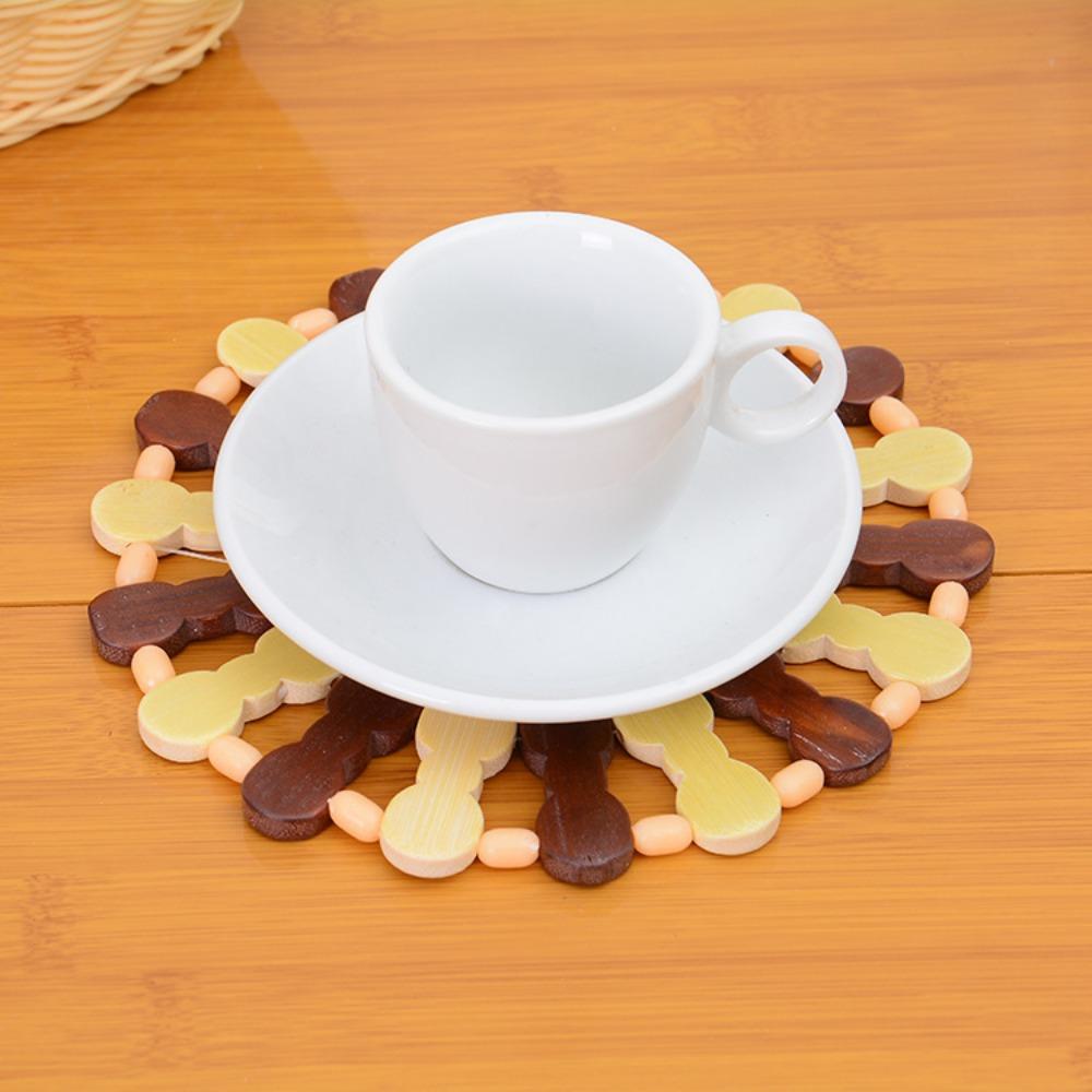 Heat Resistant Dining Table Mat Set Large Size Bamboo Material for Hot Pots And Bowls Home Use round ape Restaurant Supplies