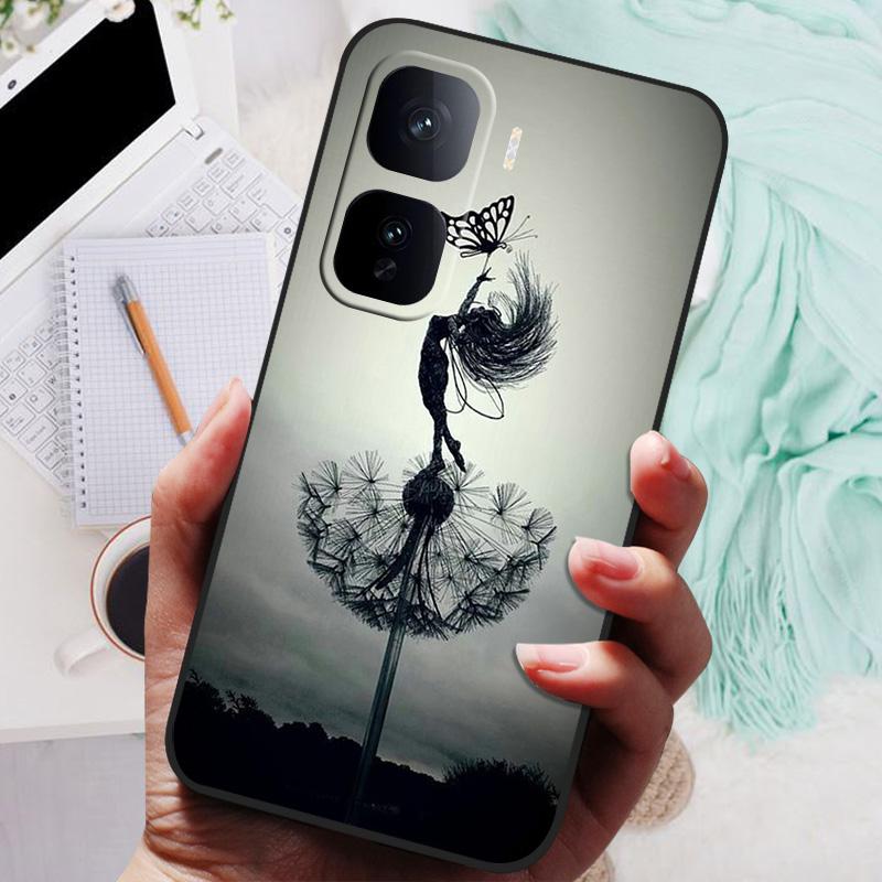 For VIVO IQOO Neo 10 Pro Case Black Cover Flowers Silicone Soft Back Cases For vivo iQOO Neo 10 Neo10 5G Phone Case 10Pro Bumper