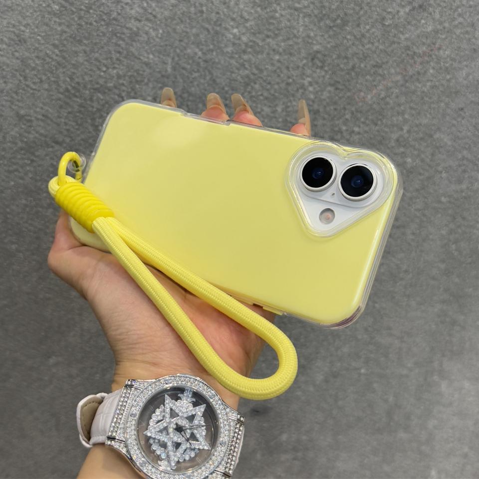 Wrist Strap Silicone Phone Case For iPhone 16 15 14 13 12 11 Pro Max Plus Cute Transparent Lanyard Protector Shockproof Cover