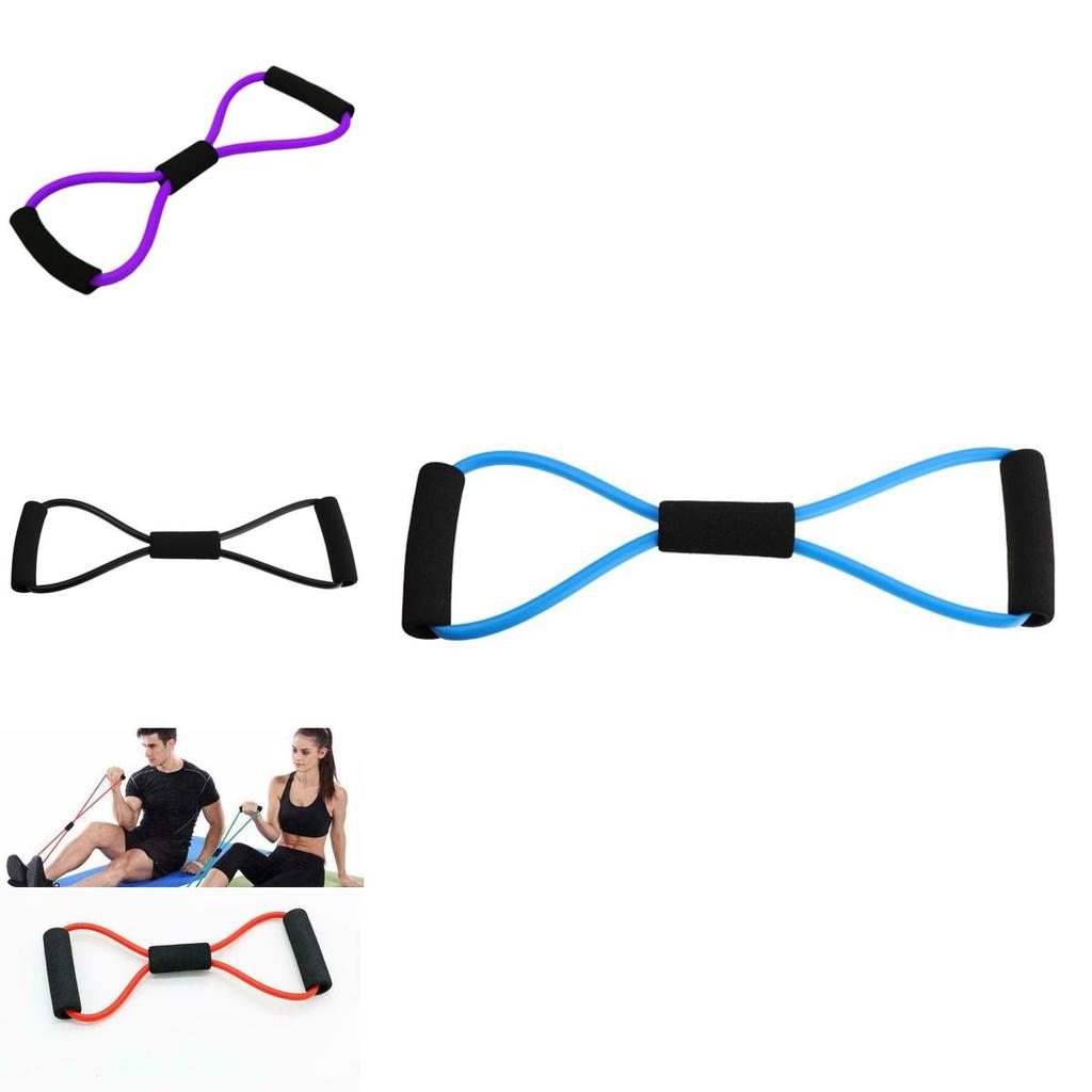 Versatile 8-shape Tube Resistance Band With Durable Tpe Tube For Effective Workouts