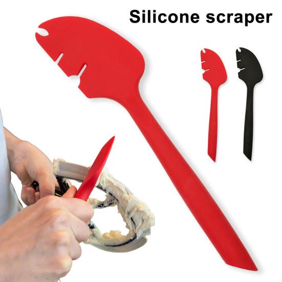 2Pcs/Set Baking Dough Scraper Heat-Resistant Mixing Scraping Batter Silicone Spatula Easy To Clean Kitchen Tool