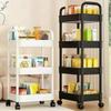 Mobile Storage Rack Trolley Magazine Shelf Rolling Kitchen Utility Trolley With Wheels Multi-Layer Bookshelf Bedroom Snacks Cart