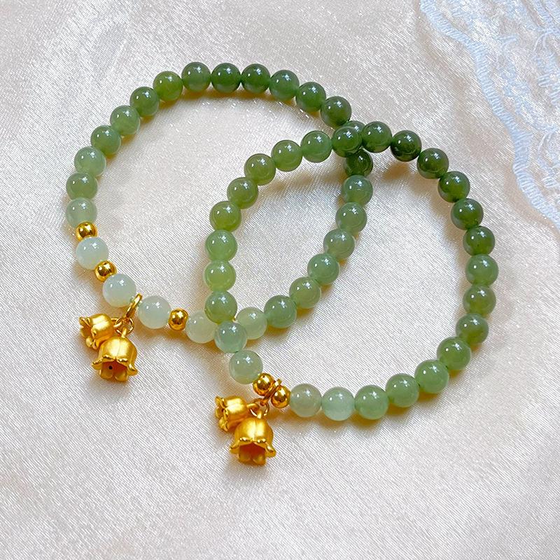Recommended jewelry: Natural Hetian jade bracelet, lily of the valley bracelet, women's sand gold pendant, Chinese style accessories, hand jewelry,