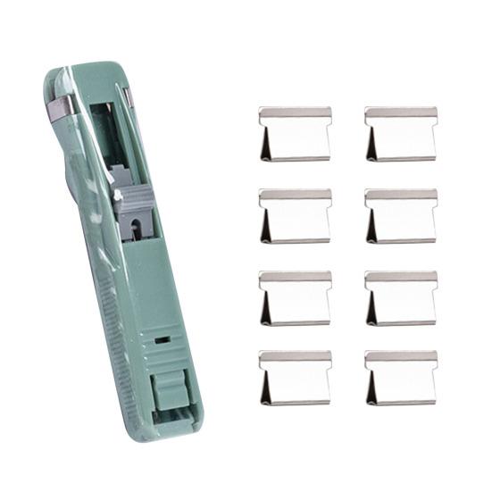 Portable Stapler Dispenser Eco-Friendly Reusable Metal Clips for Document Protection Lightweight Handheld Paper Clip Dispenser for Home School