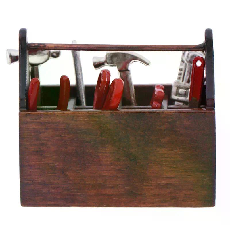 1Set 1:12 Dollhouse Miniature Toolbox Handmade Doll House Accessories Tools Sets
