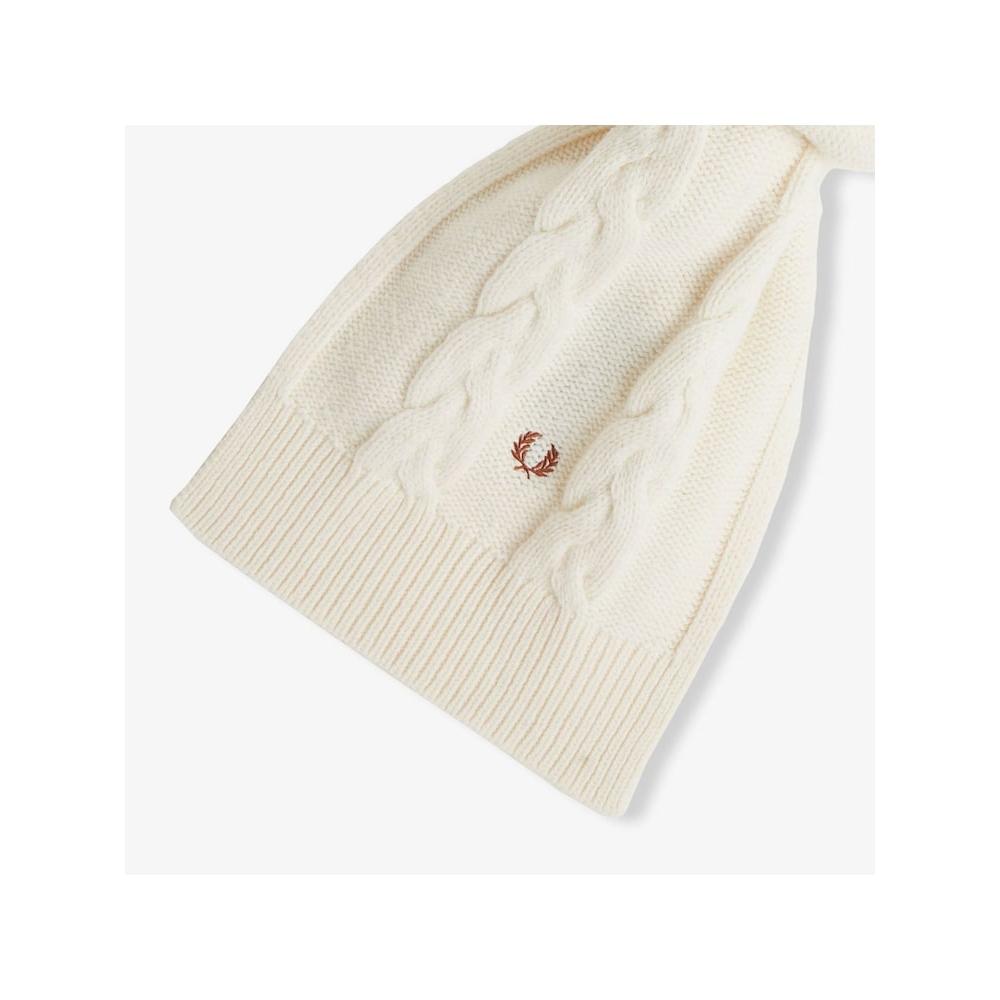★FRED PERRY★ Lambswool cable scarf ecru CFPU2438145560 Fred Perry Lambswool Blended Cable Scarf Ecru Cfpu2438145