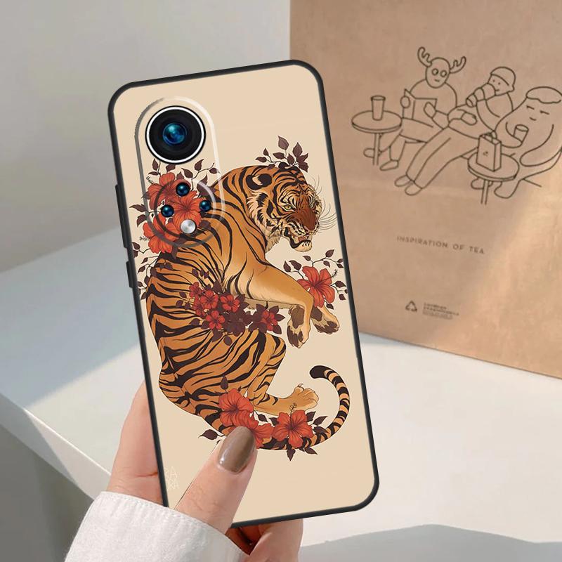 Animal Tiger For Huawei P20 P30 P40 P60 Pro P Smart Nova 9 5T Honor 70 90 50 Magic5 Lite X7a X9a X8a Case