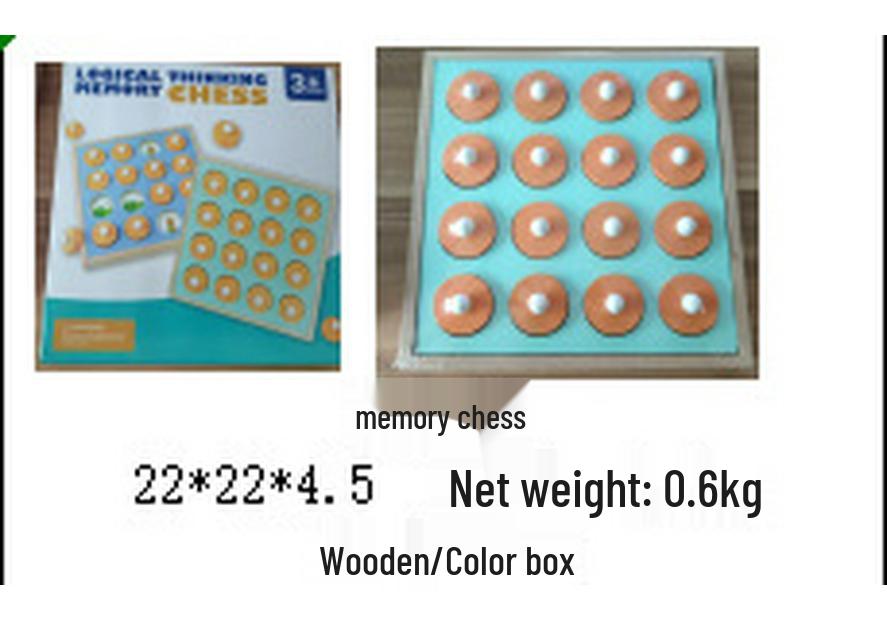 Kinder-Farbgedächtnisschach aus Holz – pädagogisches und interaktives Puzzlespiel