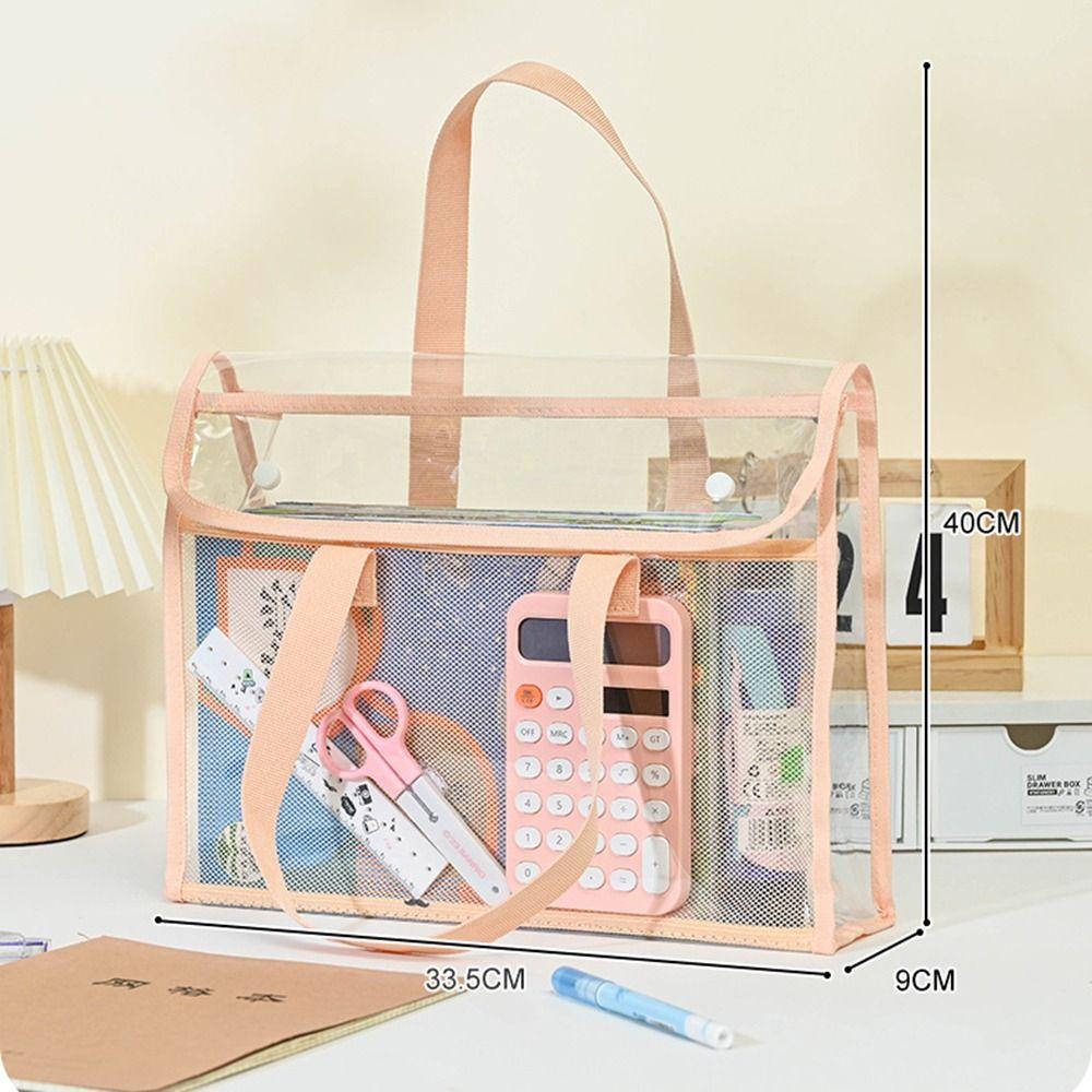 Mesh Test Paper Storage Bag Multifunctional Tutoring Bag Student Tote Bags  School Office Supplies