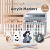 22 Kleuren Acryl Verf Pennen Extra Fijne Punt Grijs/Huidtinten Verf Markers Set Zichtbaar Venster Pro Kleur Serie