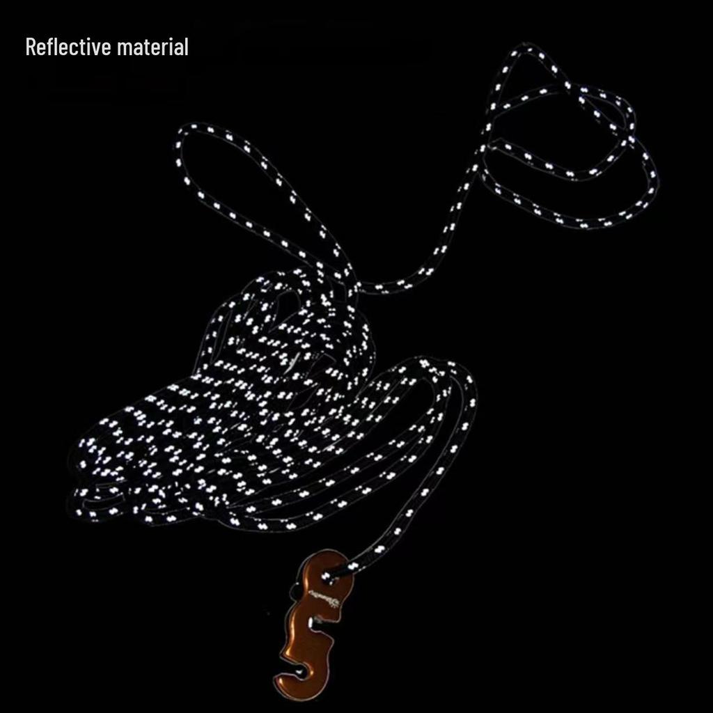 Reflective Windproof Tent Rope, 3mm x 4m, Double-Strand Tarp Pull & Fixing Pole Rope