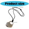Trendy Double Hollow Heart Pendant Choker Black PU Leather Cord Necklace Adjustable Length Neckchain for Daily Wear