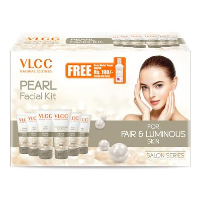 Pearl Facial Kit 300g With Free 100ml Rose Water Toner For Radiant Skin Glow And Home Spa Brightening Experience