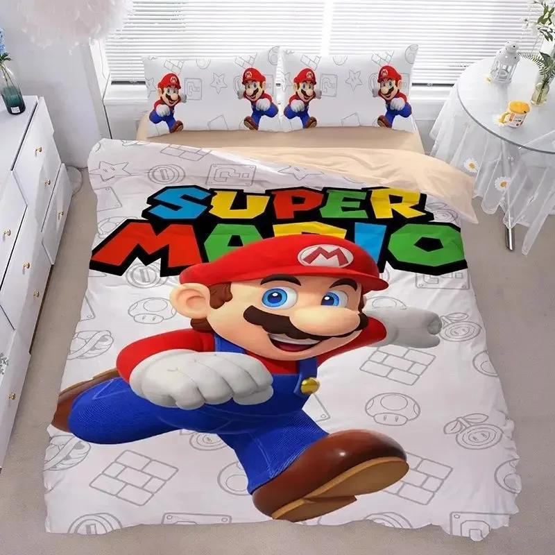 3D Anime Supers M-Mario BrosPrinted Bedding Set- Duvet Cover + Pillowcases2/3pcsSuitable for Kids Adults Soft Polyester