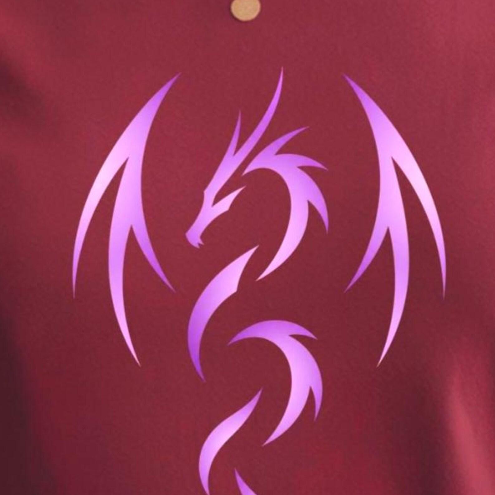 Minimalist Dragon Shirt | Purple Dragon Silhouette Tee | Fantasy Arcane Graphic T-Shirt M