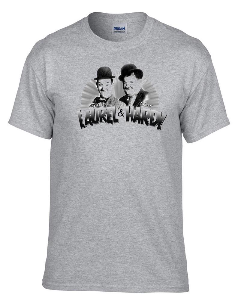 Thick And Goofy Stan Laurel Oliver Hardy Charlie Chaplin Gray Tshirt 298gray S