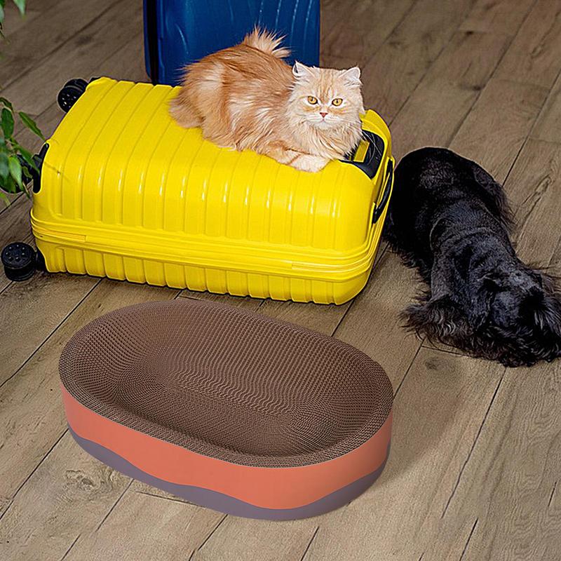 

Cat Corrugated Bed Pet Corrugated Scratchers Nest High-Density Oval Scratching Mat Scratch-Resistant Cat Bed For Playing CHINA