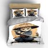Cat wearing samurai attire. Bedding sets Duvet cover sets Duvet covers Pillowcases(1*Duvet Cover 2*Pillowcases without duvet insert)