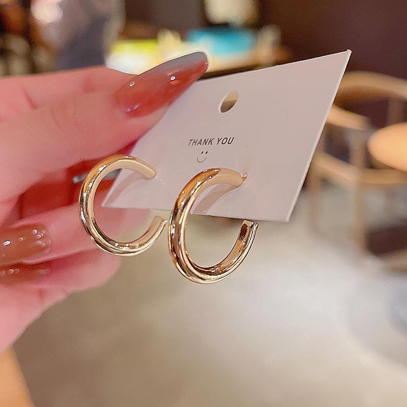 925 Silver Needle Korean Minimalist Circle Earrings for Women - Trendy, Simple, and Stylish