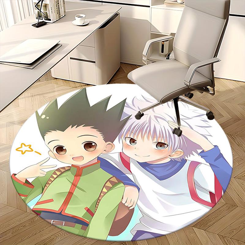 1pc Anime Cartoon Design Round Carpet Office Chair Mat, NonSlip Rug for Home Decor