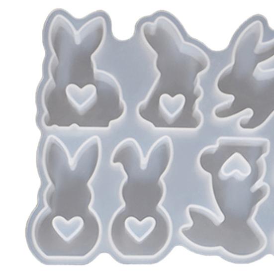 Easter Bunny Silicone Mold for Candle Making 3D Rabbit Resin Soap Craft Mold Easy Demolding Reusable Mold for DIY Easter Decor