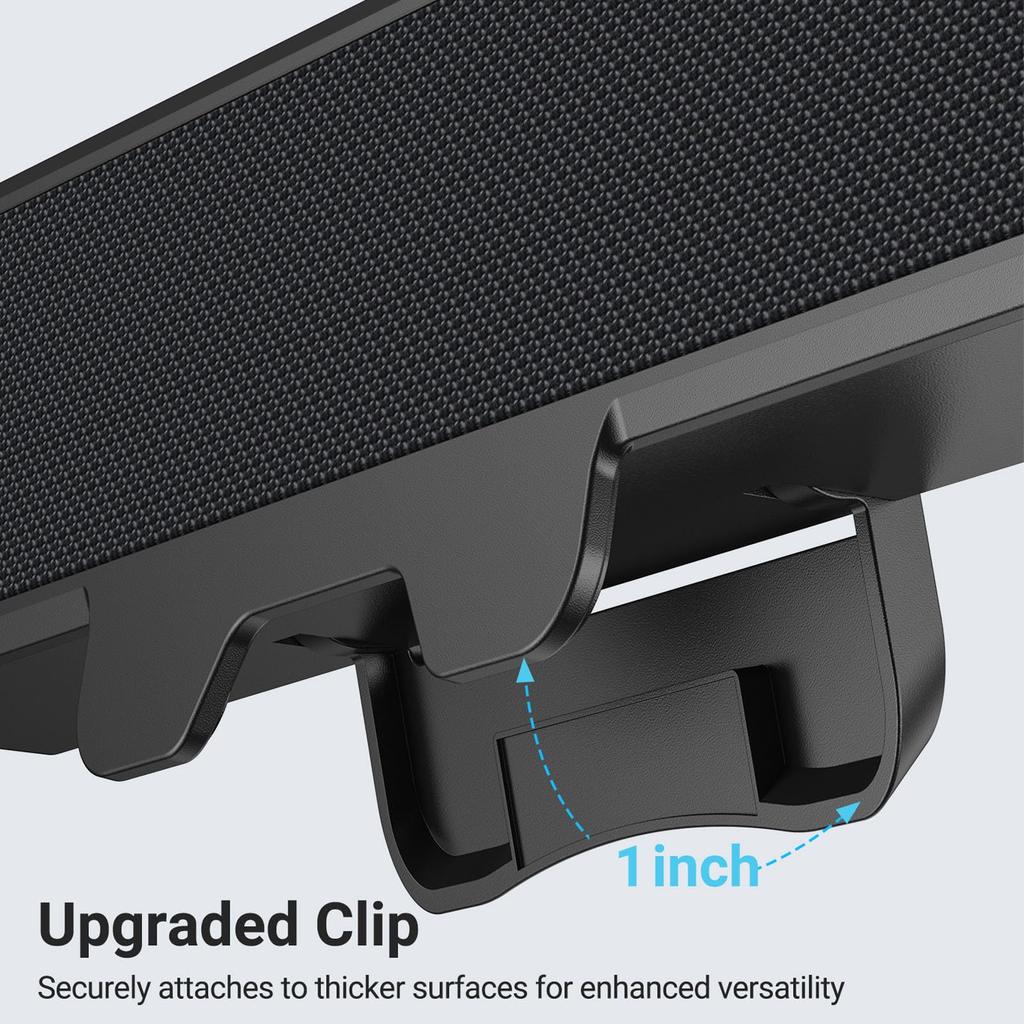Acogedor 10W Clip-On Computer Speakers, USB A To USB C Wired Stereo Speaker Bar for Desktop PCs, with Volume Control and Mit Buttons