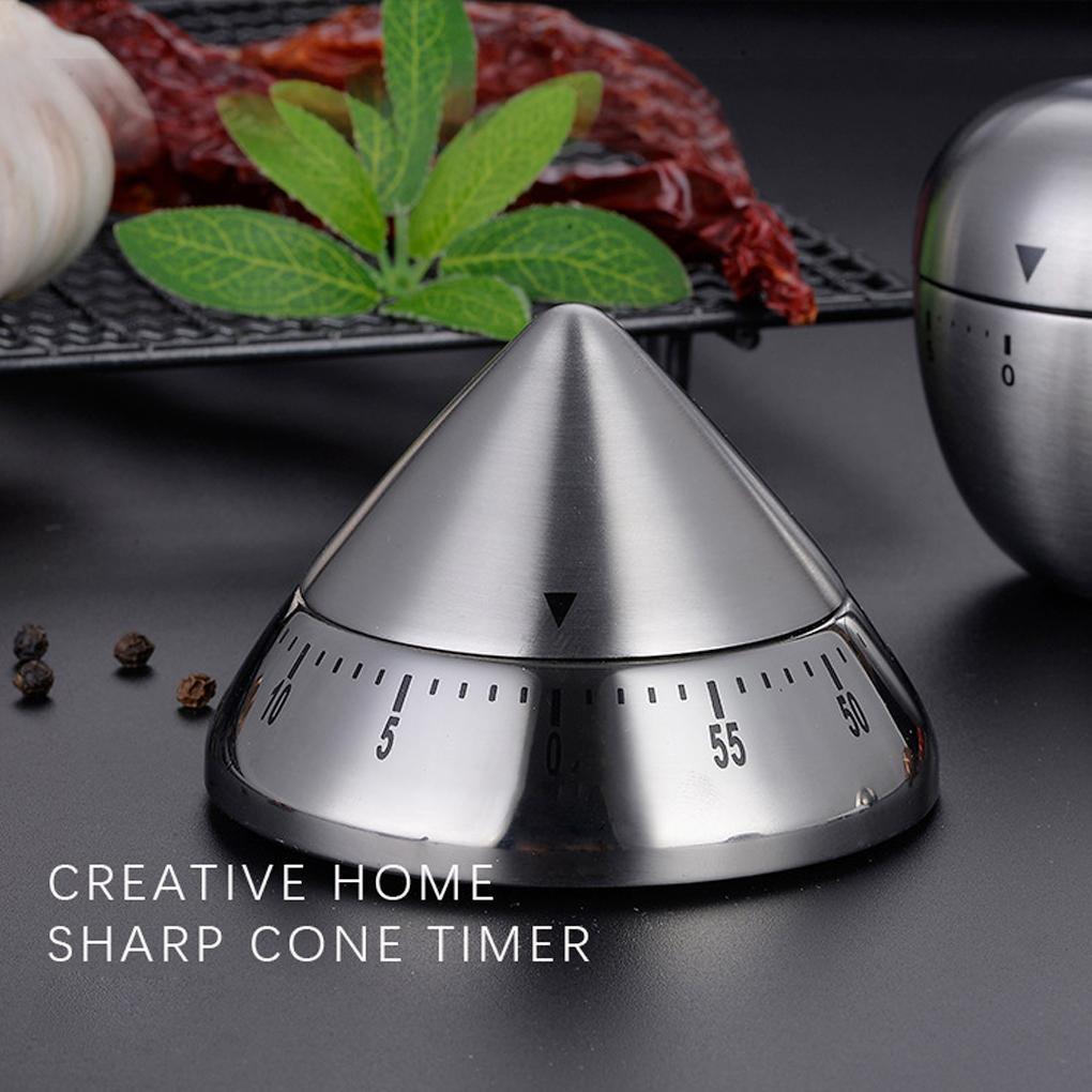 Kitchen Timer Stainless Steel Mechanical Cooking Timer Manual Countdown Timer 60 Minutes Alarm Sound
