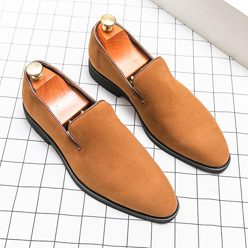 

Men s shoes foreign trade new casual leather shoes fashionable men s 46 large size loafers British style one-pedal leather shoes 46