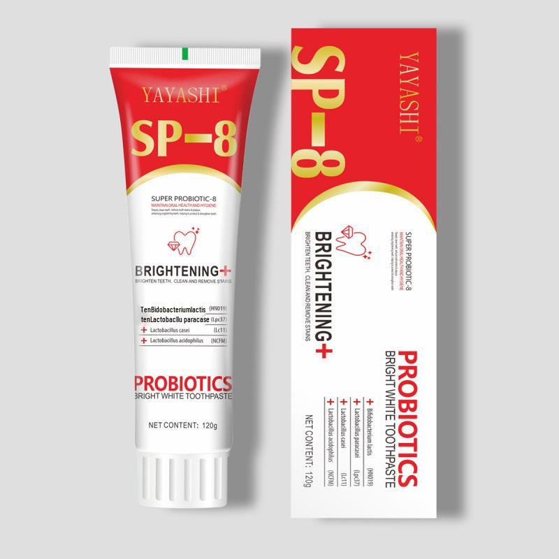 

SP-8 Пробиотическая отбеливающая зубная паста: Удаление пятен, Улучшение желтизны зубов, Освежение дыхания, 120 г