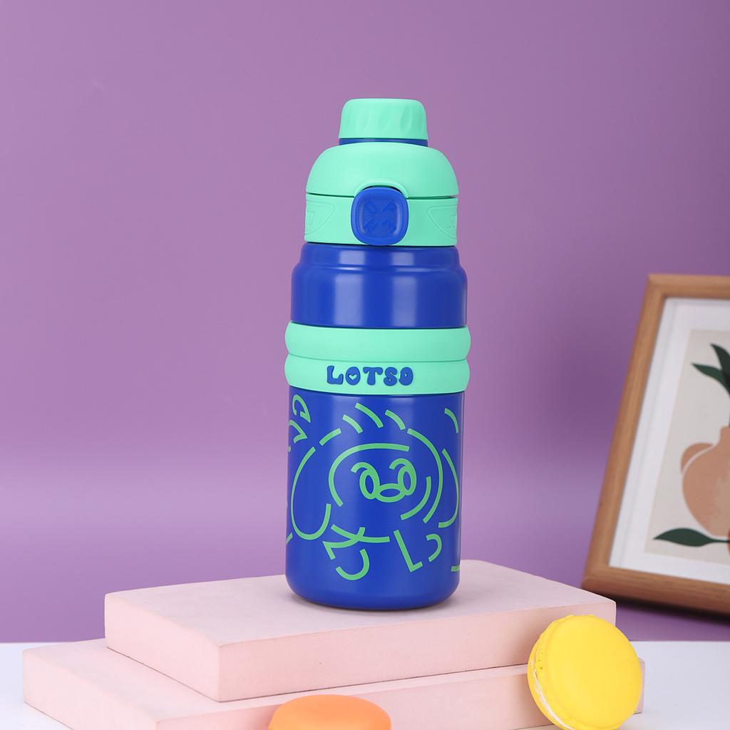 Cute Graffiti Stainless Steel Thermos Cup for Kids Student Couple Dopamine Water Cup Portable Double Shot Jump Cup