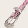 Cintura da Donna Lucida con Strass e Occhielli Completi Sexy per Corpo Vita Larga in Ecopelle Cinghia Decorativa per Pantaloni Jeans Ragazza
