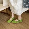 2025 Herbst neue Retro Ein-Wort mit runder Spitze Mary Jane Schuhe Damen vielseitige weiche Sohle flacher Ausschnitt einzelne Schuhe Damen
